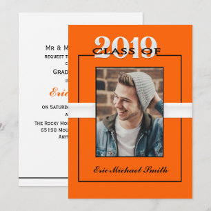 Klasse der Orange & Black Graduation Party 2019 Einladung
