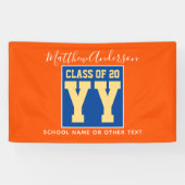 Klasse der Orange Blue & Gold Graduation Party 202 Banner (Horizontal)