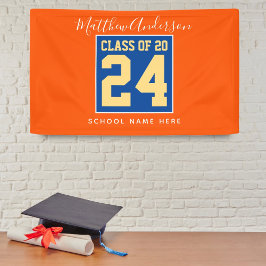 Klasse der Orange Blue & Gold Graduation Party 202 Banner