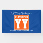 Klasse der Orange Blue & Gold Graduation Party 202 Banner (Horizontal)