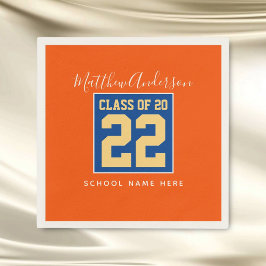 Klasse der Orange Blue & Gold Graduation Party 202 Serviette
