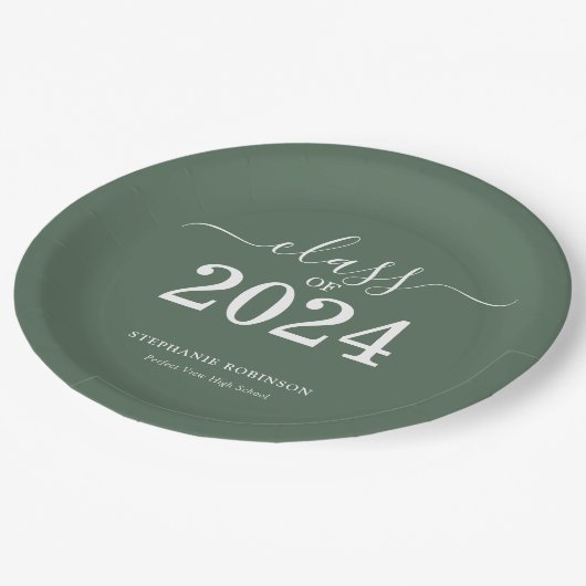 Klasse der Partei für grüne Schulbildung 2024 Pappteller (Schrägansicht)