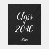 Klasse der Personalisierten Abschluss-Schwarztypog Fleecedecke (Vorderseite)