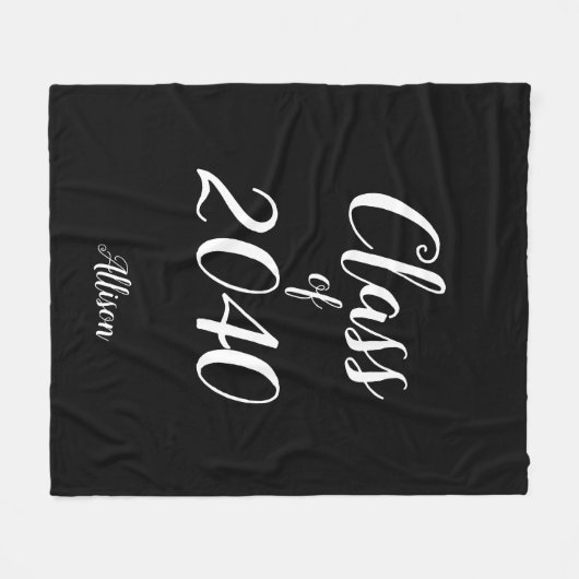 Klasse der Personalisierten Abschluss-Schwarztypog Fleecedecke (Vorderseite (Horizontal))