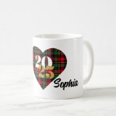 Klasse der Personalisierten Karierten Herz-Tasse 2 Kaffeetasse (VorderseiteRechts)