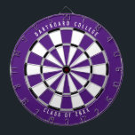 Klasse der personalisierten Uni von 20XX | LILA Dartscheibe<br><div class="desc">Passen Sie das mit Ihrem eigenen Text und Ihren eigenen Farben an! Beispiel zeigt den oberen Text "Dartboard Uni" und den unteren Text "Class of 20XX" mit einer lila, grauen, schwarzen und weißen Farbpalette. Dies ist ein großartiges Geschenk für Schüler der Uni oder ein Abschluss Geschenk für einen neuen Absolvent!...</div>