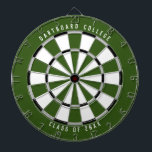 Klasse der personalisierten Uni von 20XX | Waldgrü Dartscheibe<br><div class="desc">Passen Sie das mit Ihrem eigenen Text und Ihren eigenen Farben an! Beispiel zeigt den oberen Text "Dartboard Uni" und den unteren Text "Class of 20XX" mit einer waldgrünen, grauen, schwarzen und weißen Farbpalette. Dies ist ein großartiges Geschenk für Schüler der Uni oder ein Abschluss Geschenk für einen neuen Absolvent!...</div>