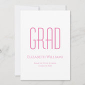 Klasse der Pink Typografy Graduation Party 2024 Einladung (Vorderseite)