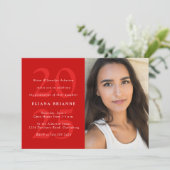 Klasse der Red Classic Foto Graduation Party 2025 Einladung (Stehend Vorderseite)