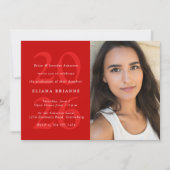 Klasse der Red Classic Foto Graduation Party 2025 Einladung (Vorderseite)