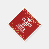 Klasse der Red Gold Confetti Graduation Party 2024 Serviette (Ecke)