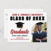 Klasse der Red Graduate Custom Graduation Party 20 Postkarte (Vorne/Hinten)