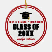 Klasse der Red White Custom Graduate Weihnachten 2 Keramik Ornament (Vorne)