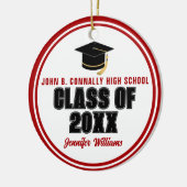 Klasse der Red White Custom Graduate Weihnachten 2 Keramik Ornament (Links)