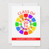 Klasse der ... Regenbogen-Blume Einladung (Vorderseite)