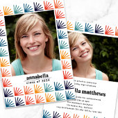 Klasse der Retro-Regenbogenmuster-Fotos Abschluss Einladung