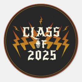 Klasse der Rock Abschluss Classic 2025 Runder Aufkleber