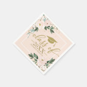 Klasse der rosa blush floral graduation party 2021 serviette (Ecke)