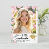 Klasse der rosa Rosen im Abschluss Weißes Foto 202 Ankündigung (Stehend Vorderseite)