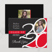 Klasse der Roten Abschluss 2020 Danke-Karte Dankeskarte (Vorne/Hinten)