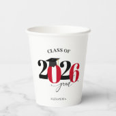 Klasse der roten Tyopgrafie des Graduates 2023 Pappbecher (Rückseite)