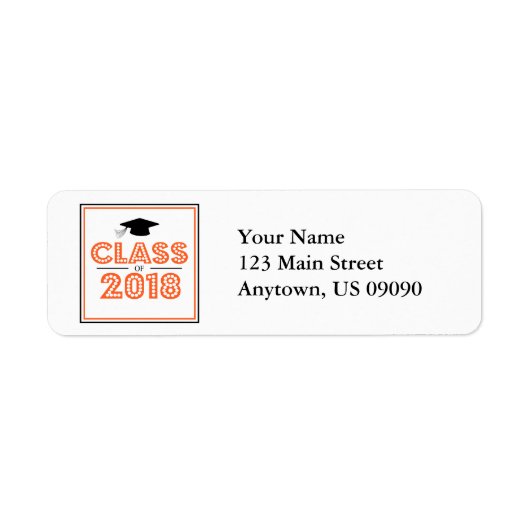Klasse der Rücksendeadressen-Aufkleber 2018 (Orang (Vorne)