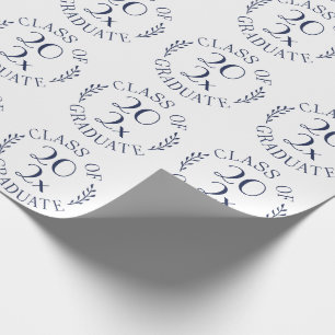 Klasse der schick-schicken Navy-White-Typografie Geschenkpapier