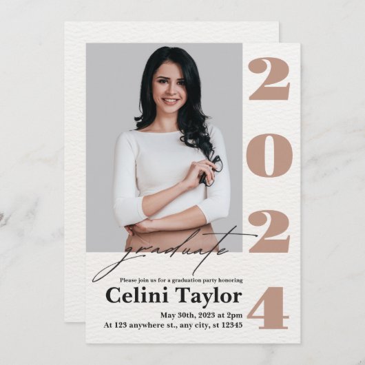 Klasse der Schwarz-Weiß-Foto-Grad-Einladung 2026 Einladung (Vorne/Hinten)