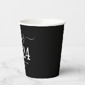 Klasse der Schwarz-weißen Graduierungspartei 2024 Pappbecher (Links)