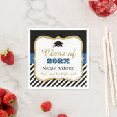 Klasse der Schwarz-weißen Streifen 2023 Abschluss Serviette (Beispiel)