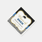 Klasse der Schwarz-weißen Streifen 2023 Abschluss Serviette (Ecke)