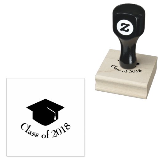 Klasse der schwarzen Graduation Cap mit 20xx Gummistempel (Stempel)