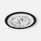 Klasse der schwarzen Grenze mit Graduate Typografy Pappteller (Schrägansicht)