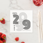 Klasse der schwarzen Retro-Big-Zahlen Serviette (Beispiel)