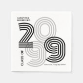 Klasse der schwarzen Retro-Big-Zahlen Serviette (Vorderseite)