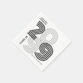 Klasse der schwarzen Retro-Big-Zahlen Serviette (Ecke)