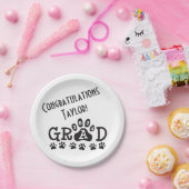 Klasse der schwarzen weißen Paw-Drucke von 2023 Pappteller (Party)