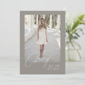 Klasse der Script Graduate Card 5-Foto Einladung (Stehend Vorderseite)