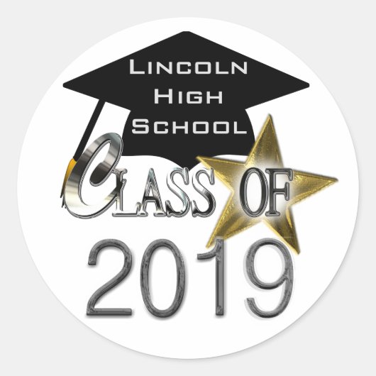 Klasse der Siegel des Abschlusses 2019 Runder Aufkleber (Vorderseite)