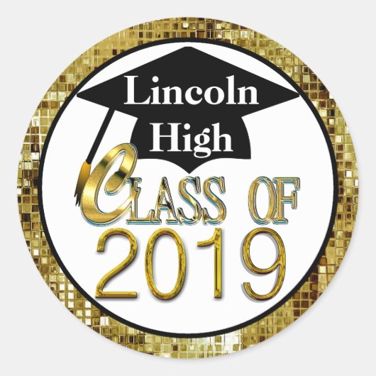 Klasse der Siegel mit glühendem Gold-Abschluss 201 Runder Aufkleber (Vorderseite)