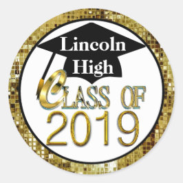 Klasse der Siegel mit glühendem Gold-Abschluss 201 Runder Aufkleber