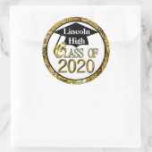 Klasse der Siegel mit glühendem Gold-Abschluss 202 Runder Aufkleber (Tasche)