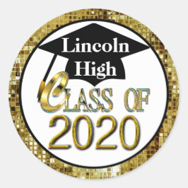 Klasse der Siegel mit glühendem Gold-Abschluss 202 Runder Aufkleber