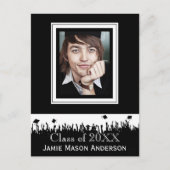 Klasse der Silhouette Senior Abschluss Invite Einladungspostkarte (Vorderseite)
