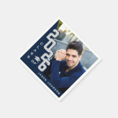 Klasse der Silver Navy FOTO Graduation Party 2024 Serviette (Ecke)