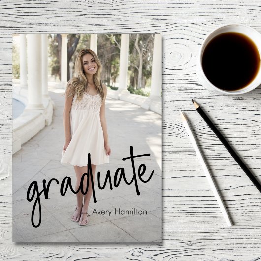 Klasse der Skriptkarte für Graduate 5 - Foto Einladung