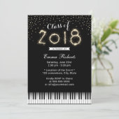 Klasse der Sparkler Music Graduation Party 2018 Einladung (Stehend Vorderseite)
