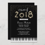 Klasse der Sparkler Music Graduation Party 2018 Einladung (Vorne/Hinten)