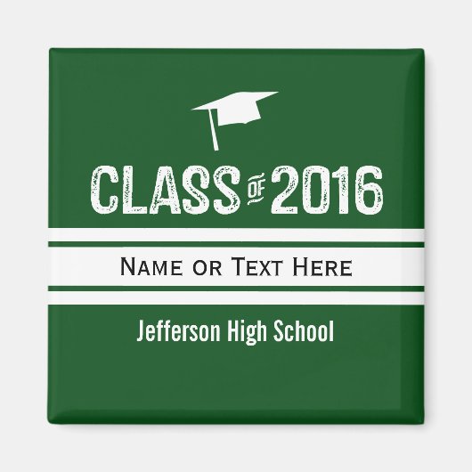 Klasse der Sporty Prep Stripe Graduation Cap 2016 Magnet (Vorne)