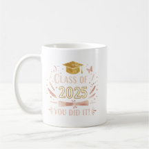 Klasse der Tasse 2025 Abschluss - Rose Gold & Gold